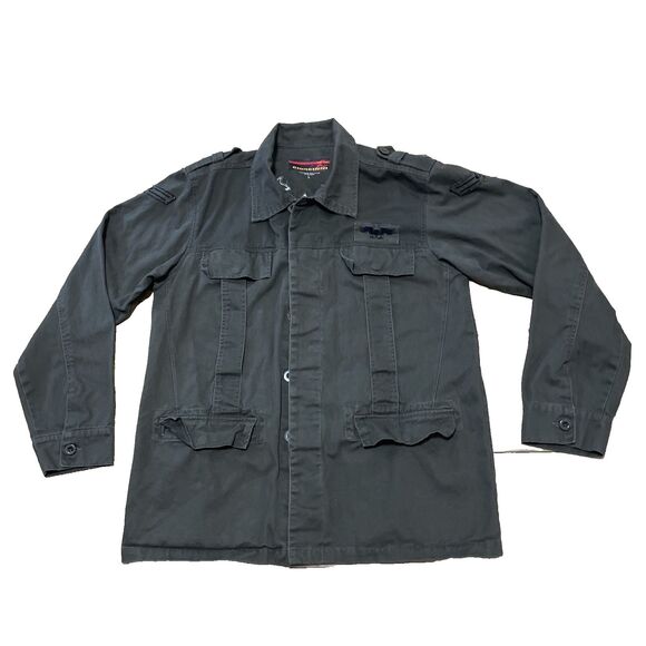 Giorginni Force Jeans Air Force Thunderbird Jacket Men L Green Y2k Twill Parka - Picture 1 of 16